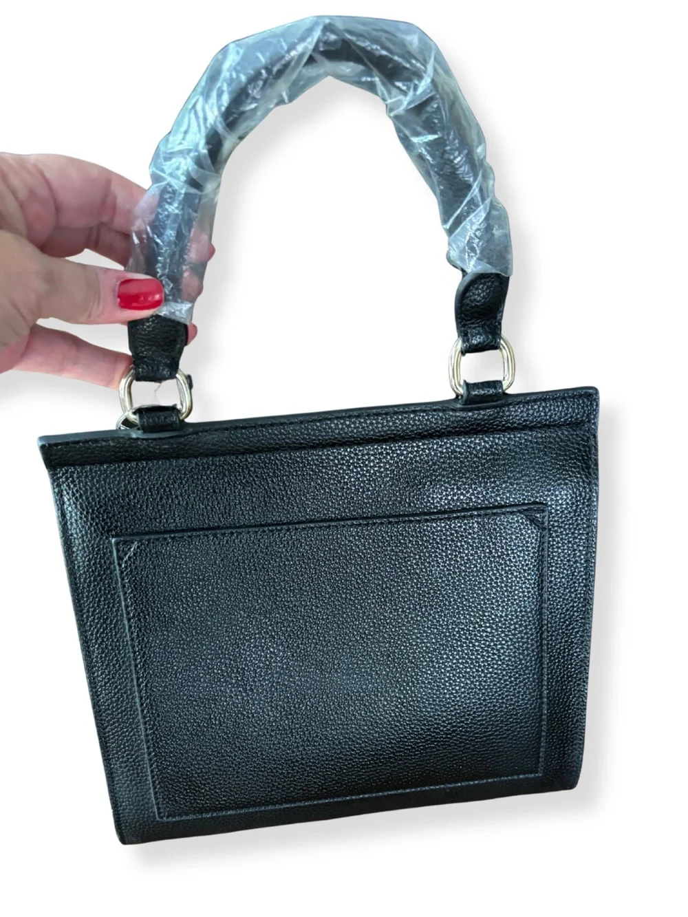 Modern Picnic Large Luncher Black Insulated Vegan Leather Lunch Bag Purse NWOT